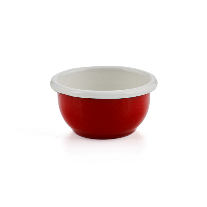 Emaille Dipschale hoch, rot Saucenschälchen Schüssel Schale Dipschälchen