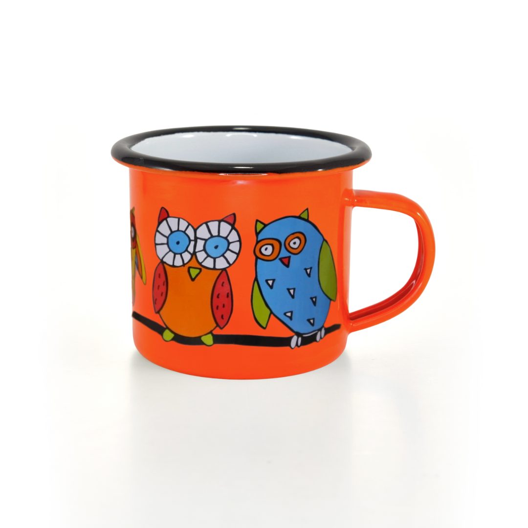 Kindertasse orange 250ml Eule
