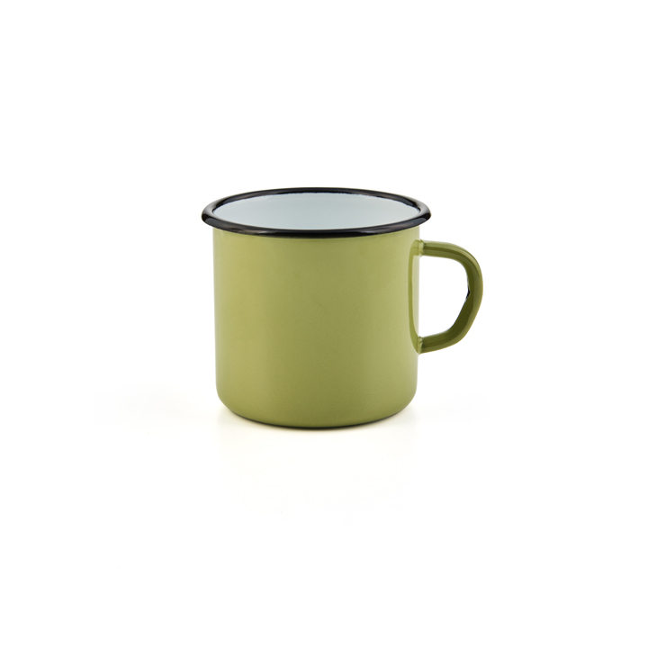 Emaille Tasse Becher Emailletasse grün