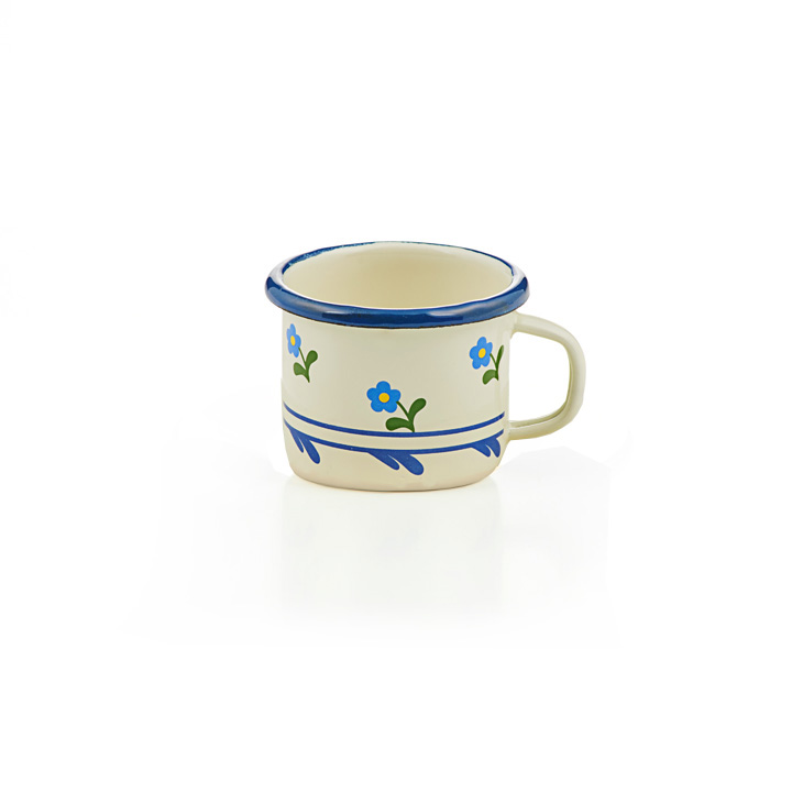 Emaille Espressotasse blümchen