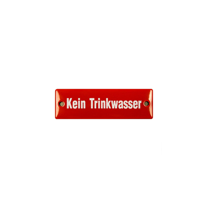 Emailschild "Kein Trinkwasser" Emaille Schild 
