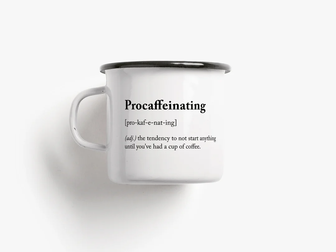 Emaille Emaille Tasse Procaffeinating 300 ml