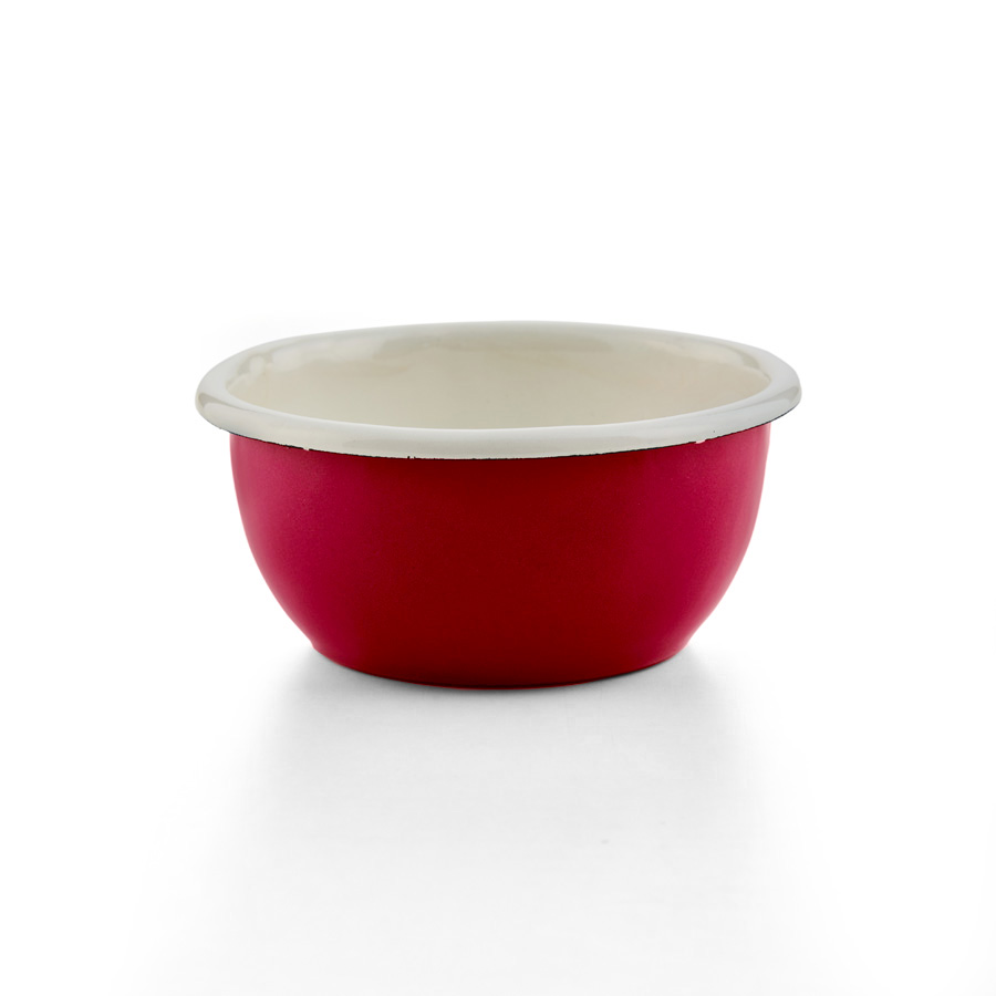 Emaille Dipschale hoch, rot Saucenschälchen Snackschale Schale Dipschälchen