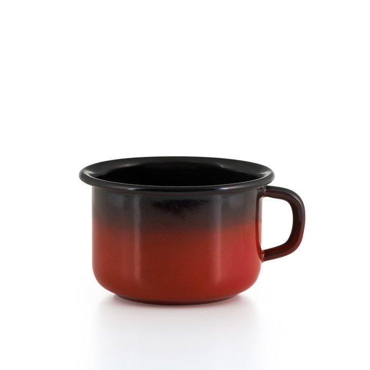 Riess emaille kaffeeschale schwarz rot spezialartikel