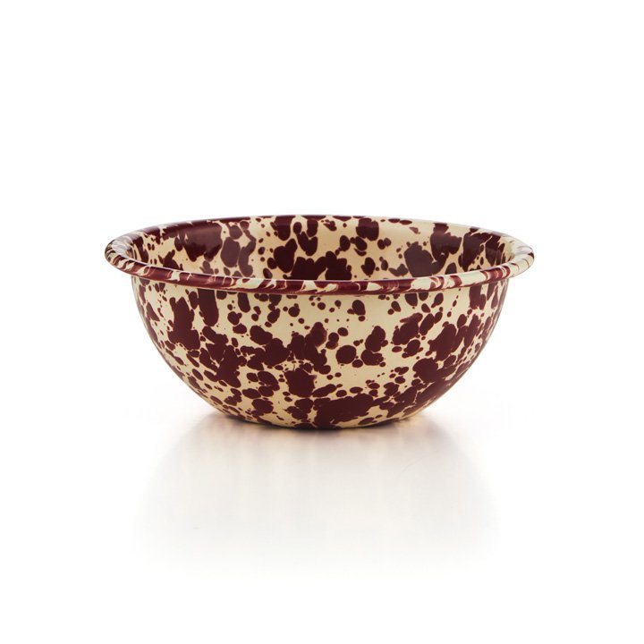 Crow Canyon Emaille Schüssel 15cm bordeaux/cremer Marmor