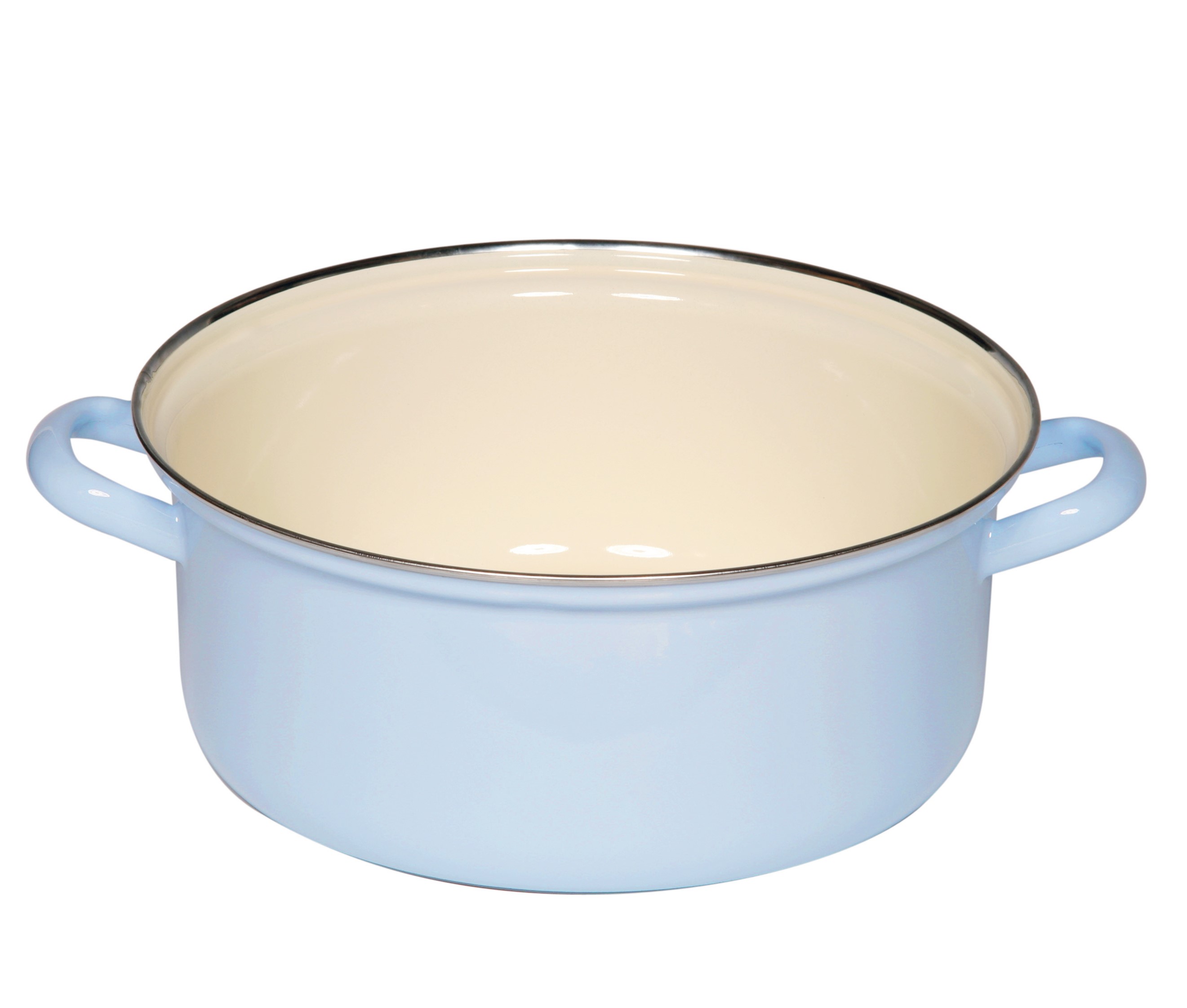 Kasserolle mit Chromrand hellblau 4 Liter 24cm pastell