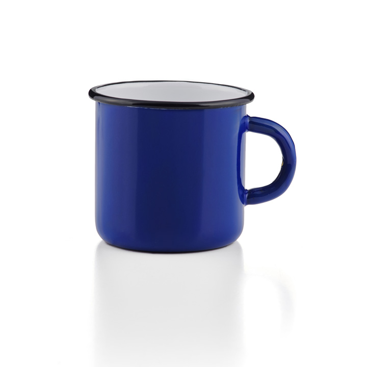 Emaille Tasse Becher dunkelblau Emaiilebecher