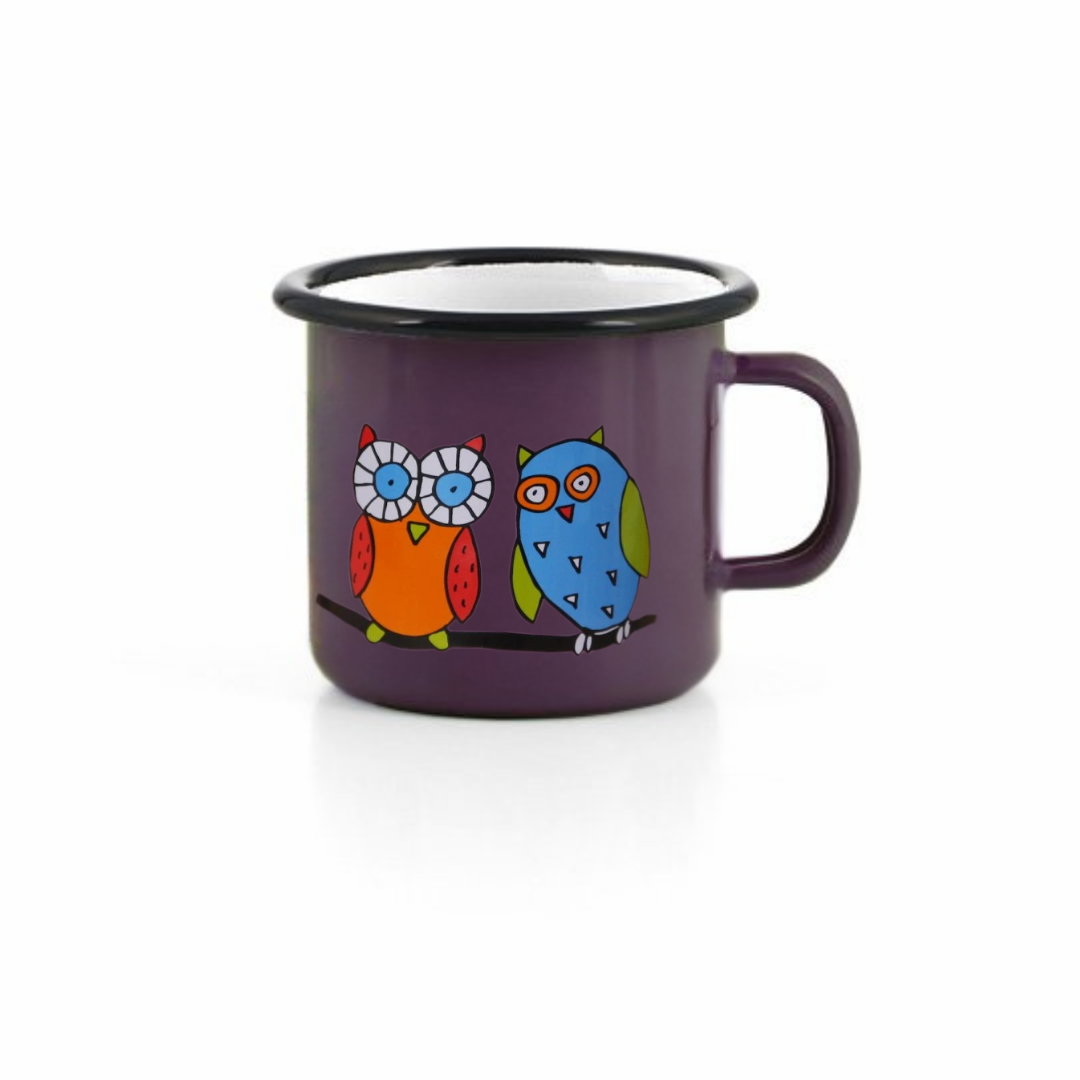 Kindertasse lila 250ml Eule