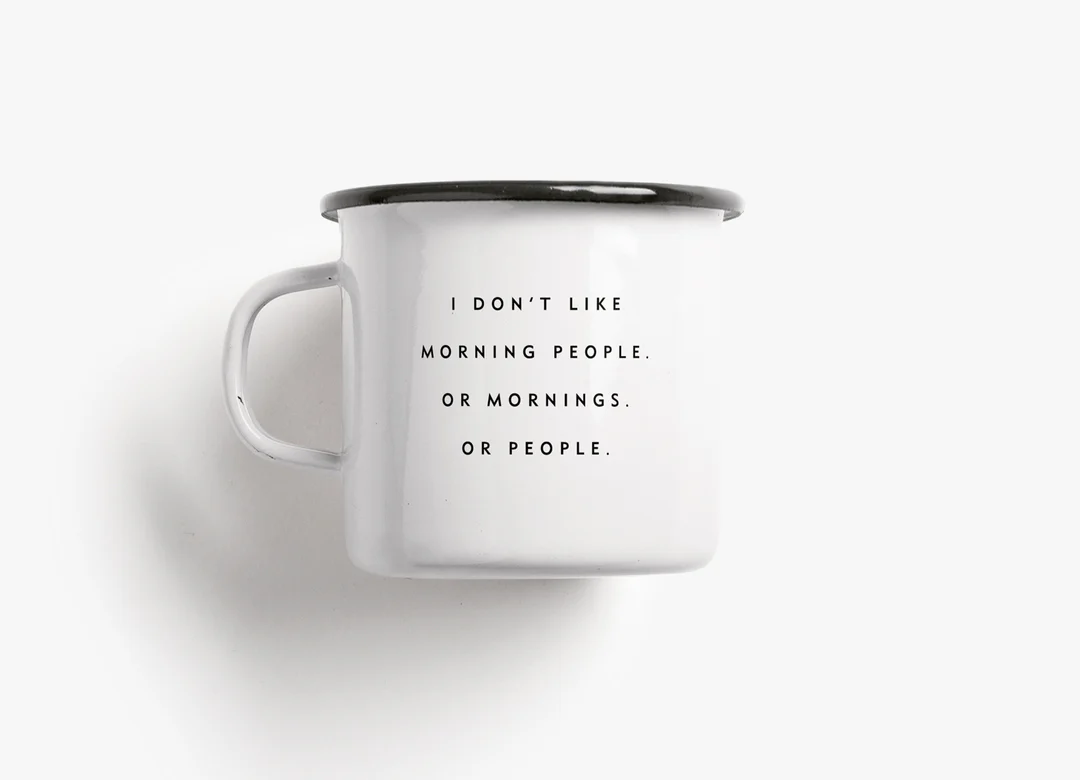 Emaille Tasse Morning People 300 ml