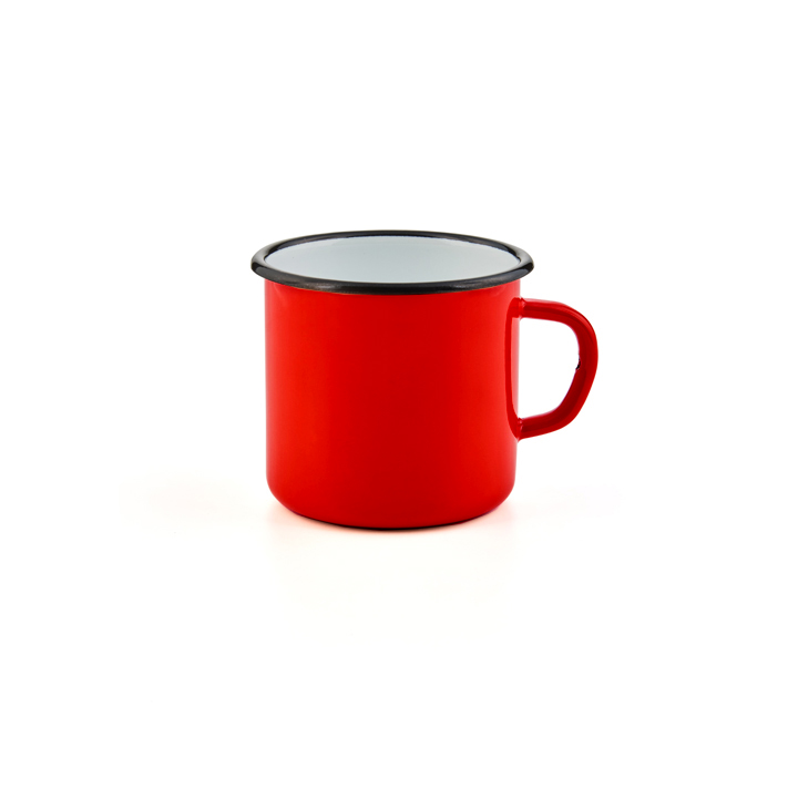 Emaille Tasse Becher Emailletasse kirschrot 