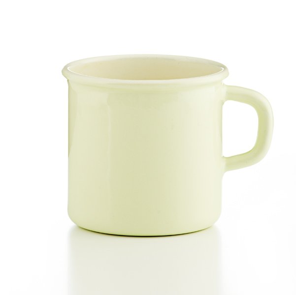 Topf mit Bördel gelbgrün 3/8 Liter Tasse