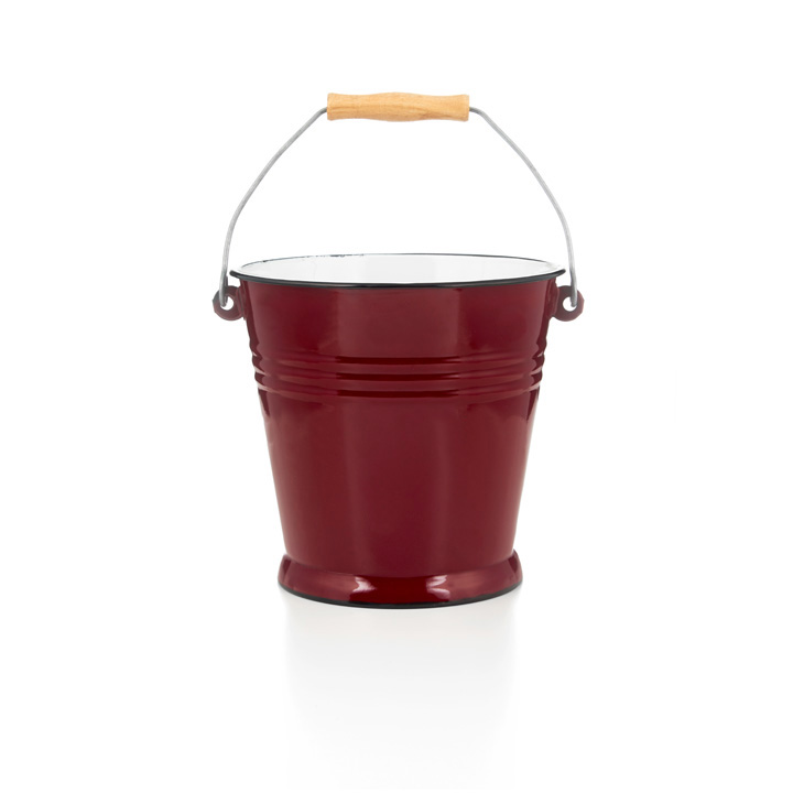 Emaille Eimer 5 Liter rot 