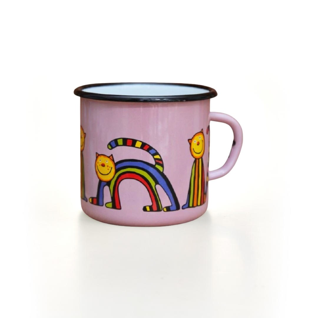 Kindertasse rosa 250ml Katze