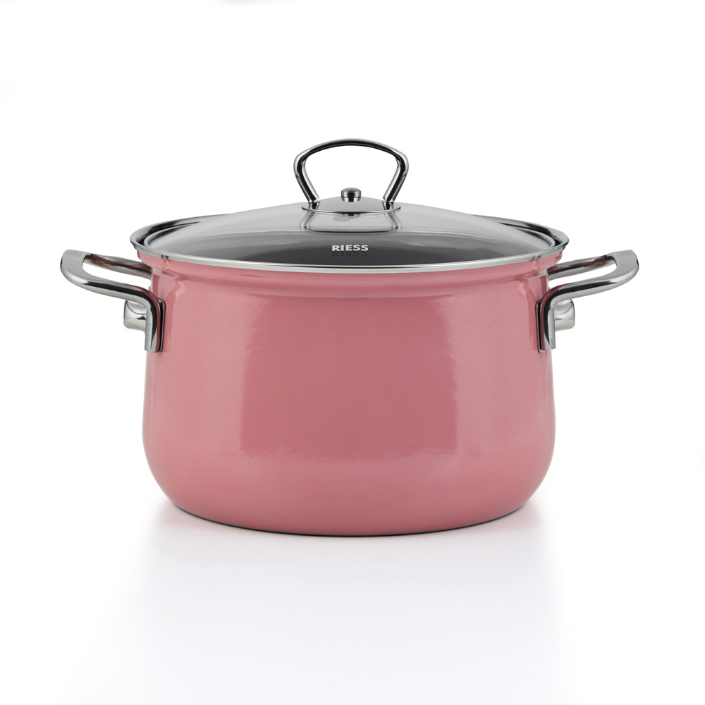 Riess Fleischtopf Pink Emaille 1,5 Liter