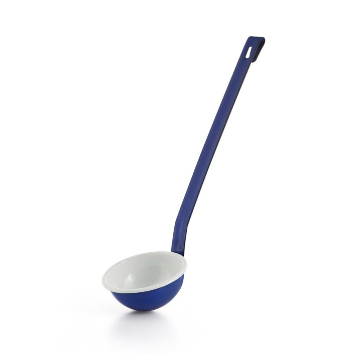 Schöpflöffel 8cm, blau / weiß Schöpfkelle