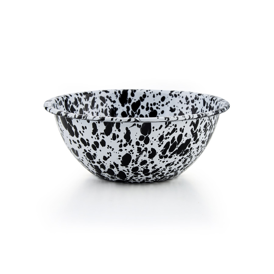 Crow Canyon Salatschüssel Emaille Schüssel 22cm Marmor schwarz