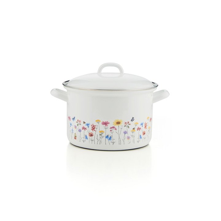 Riess Emaille Fleischtopf Flora 1,5 Liter