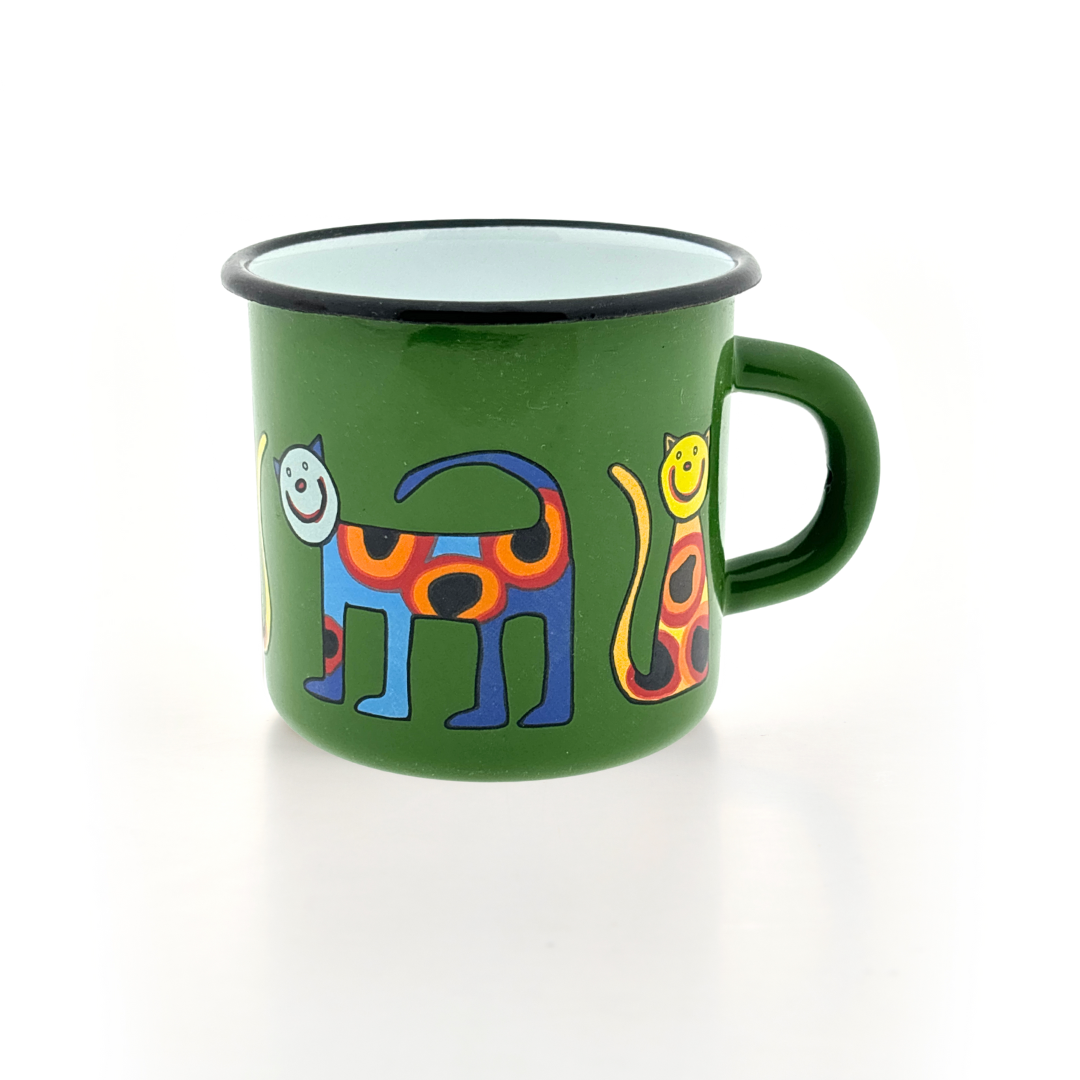 Kindertasse dunkelgrün 250ml Katze