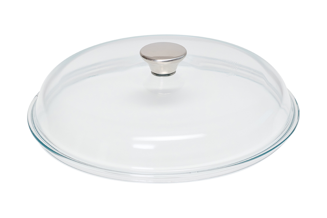 Glasdeckel hoch 28cm mit Edelstahlknopf