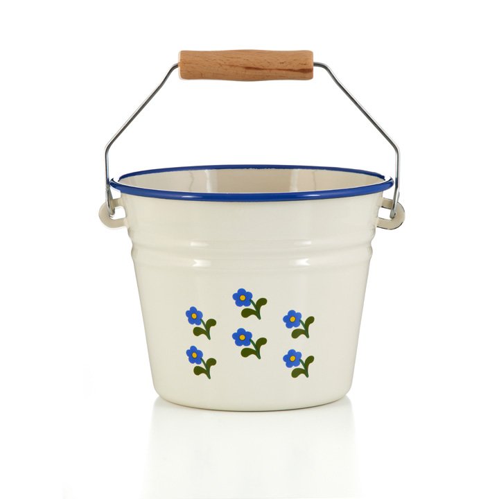 emaille eimer Blümchen 
