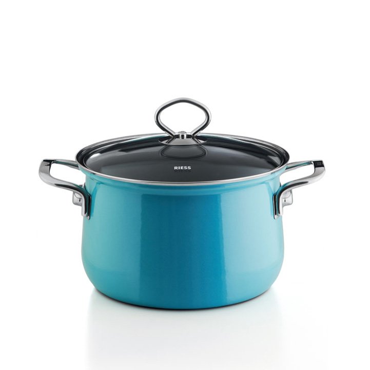 Riess Fleischtopf Kristallblau Emaille 3,5 Liter