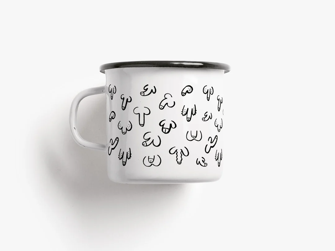Emaille Tasse DICKe Freunde 300 ml