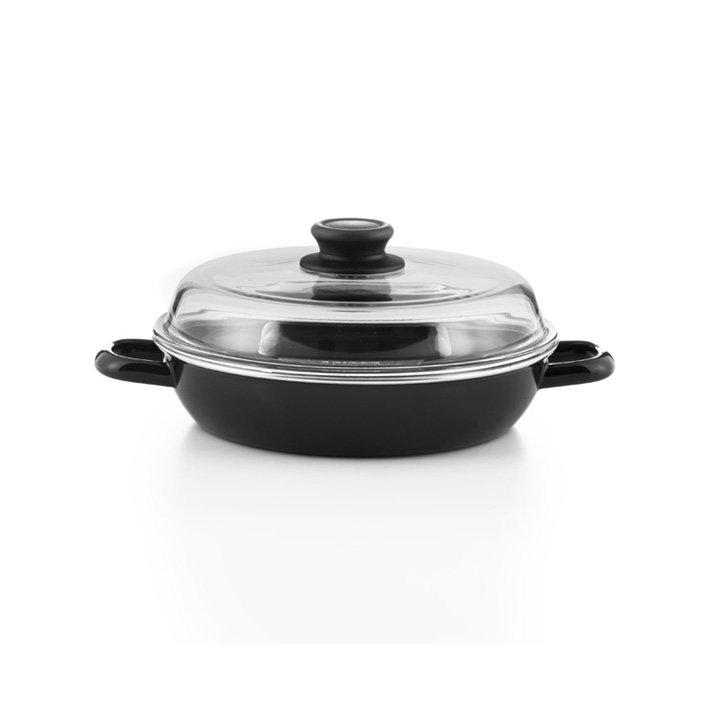 Emaille Riess Schmorpfanne mit glasdeckel 20cm