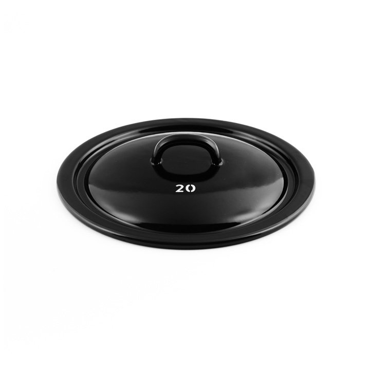 Riess Emaille Deckel schwarz 20cm Riesen & Zwerge