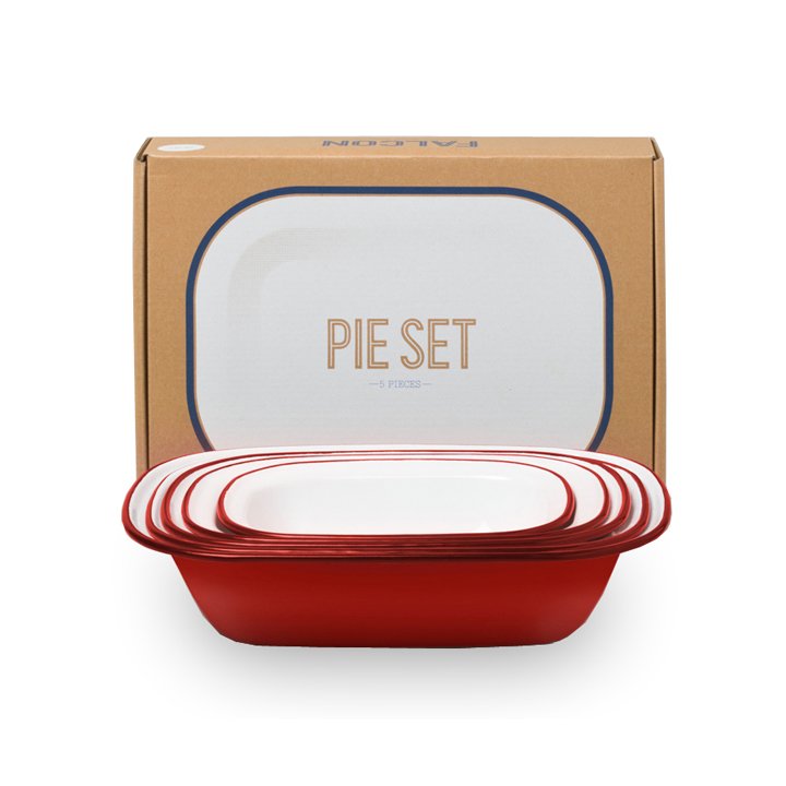 Falcon Emaille Pie Set rot