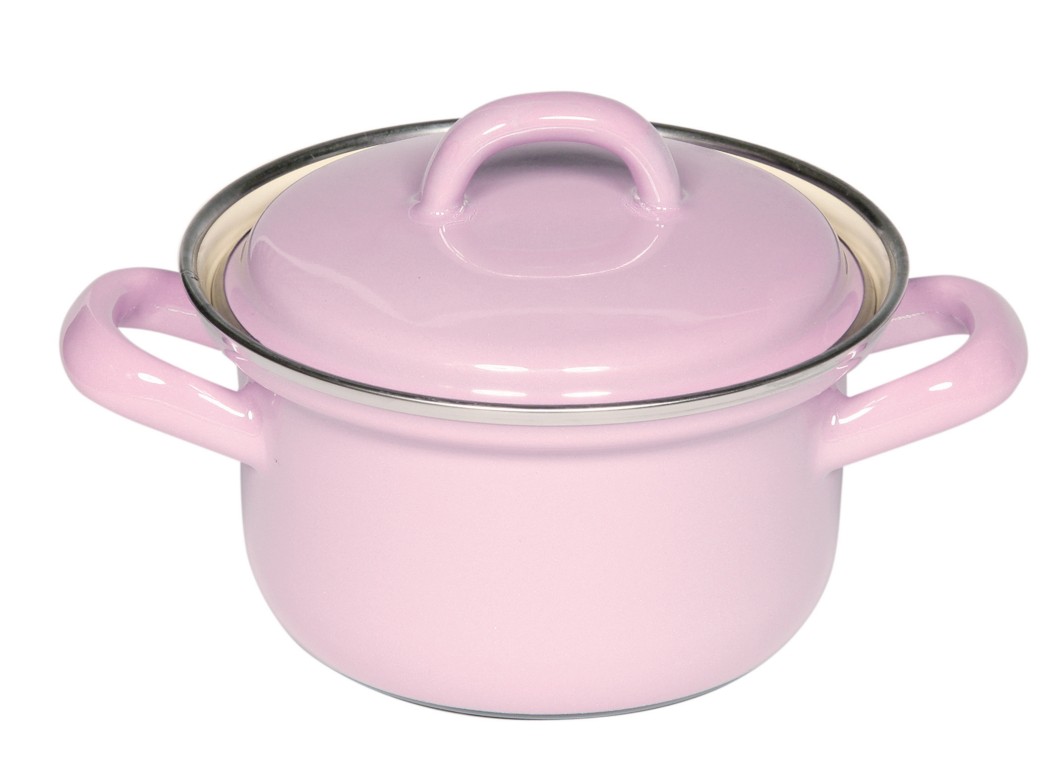Riess Kasserolle inkl. Deckel rosa 0,5 Liter 12cm pastell