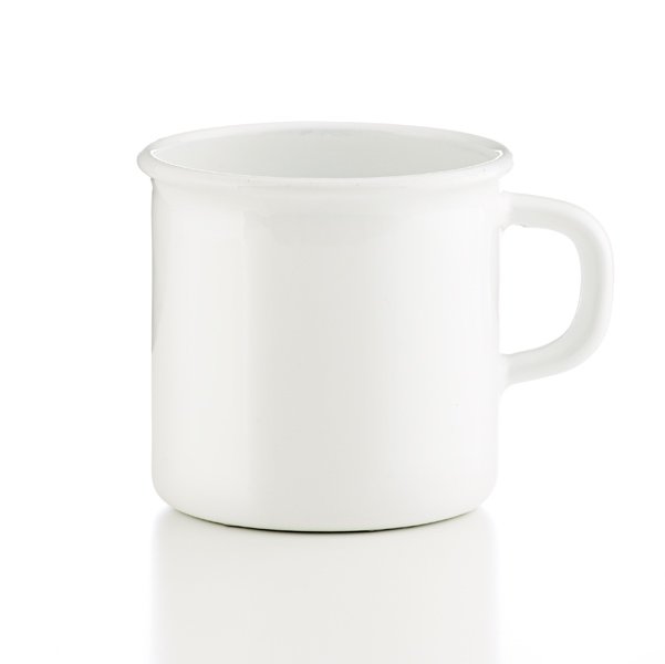 Riess Topf mit Bördel Tasse weiß 3/8 Liter