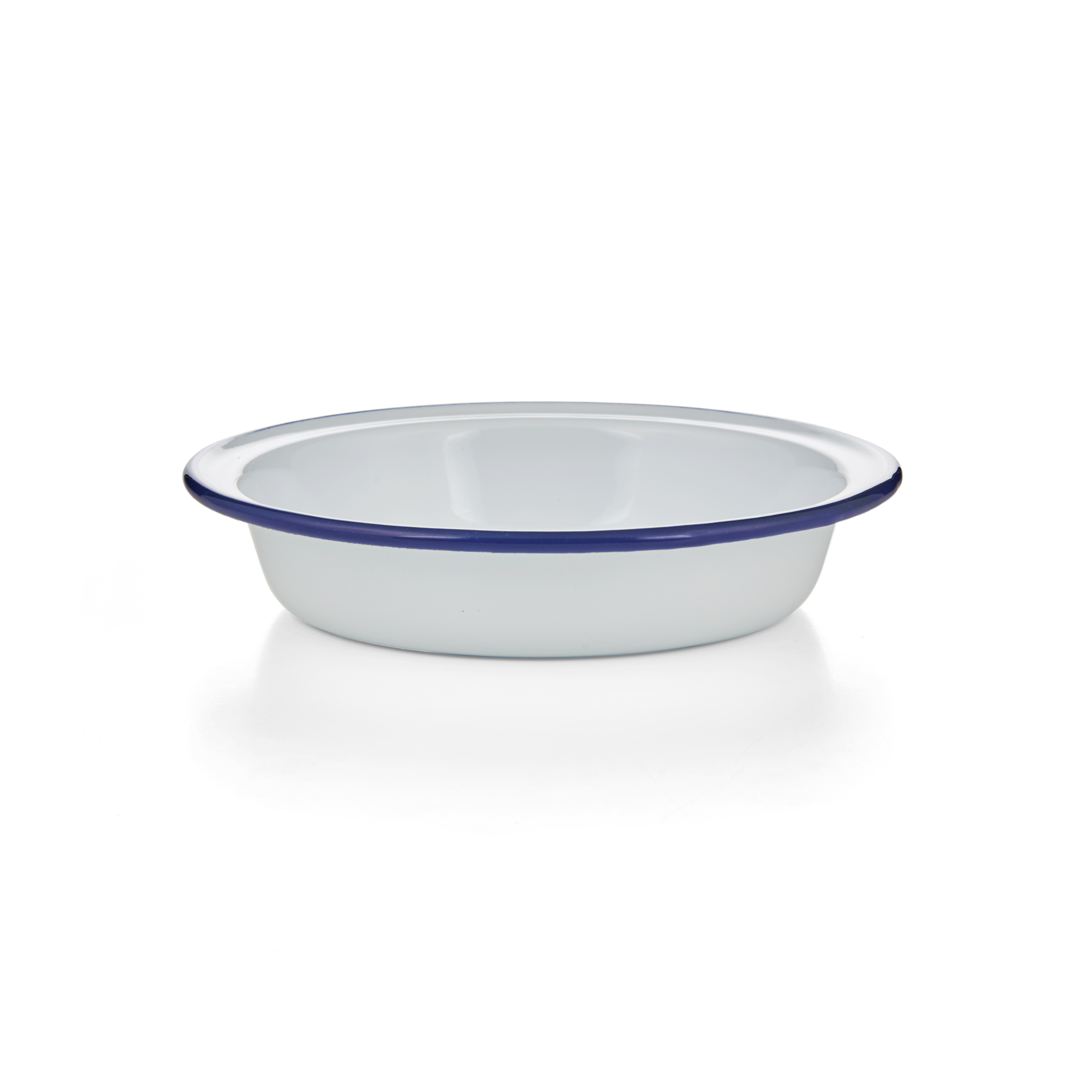 Pie Dish rund 14cm weiß / dunkelblau Teller