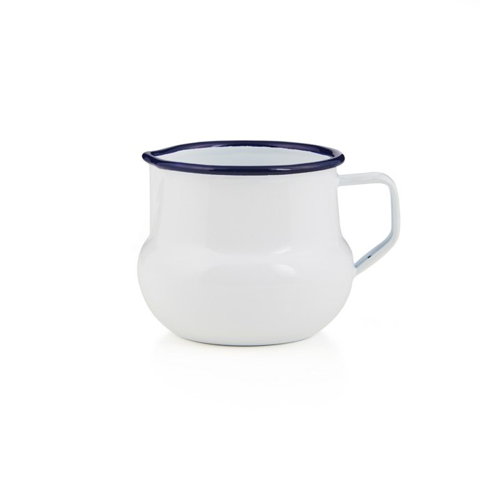 Emaille Kännchen weiß/blau