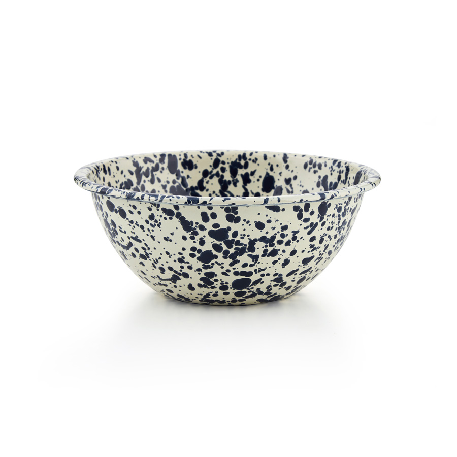 Crow Canyon Salatschüssel Emaille Schüssel 22cm Marmor navy creme