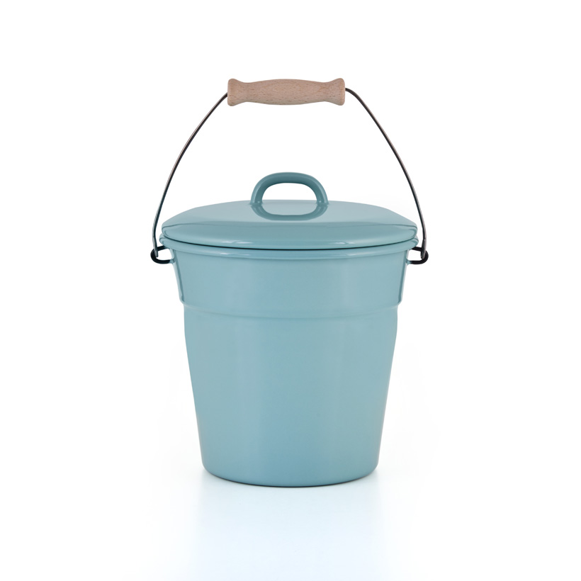 Riess Emaille Allzweckeimer mit Deckel Mülleimer Bio-Eimer Biomülleimer Komposteimer Nature Green Light 