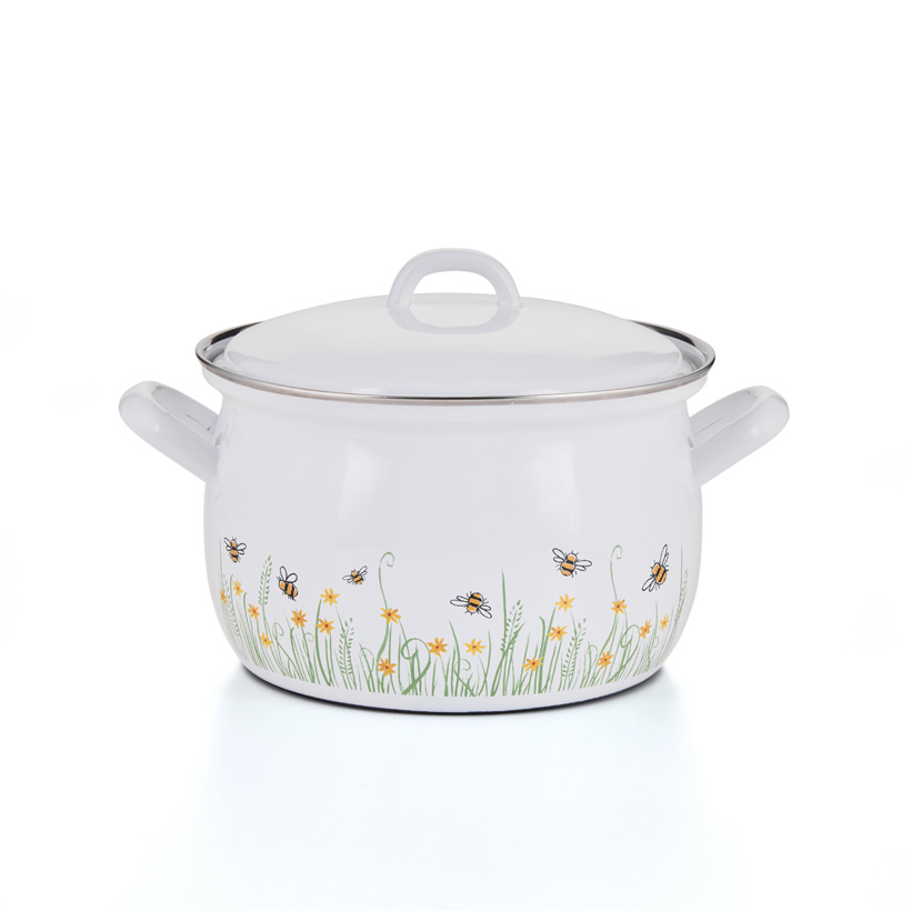 Emaille Riess Fleischtopf Biene 20cm