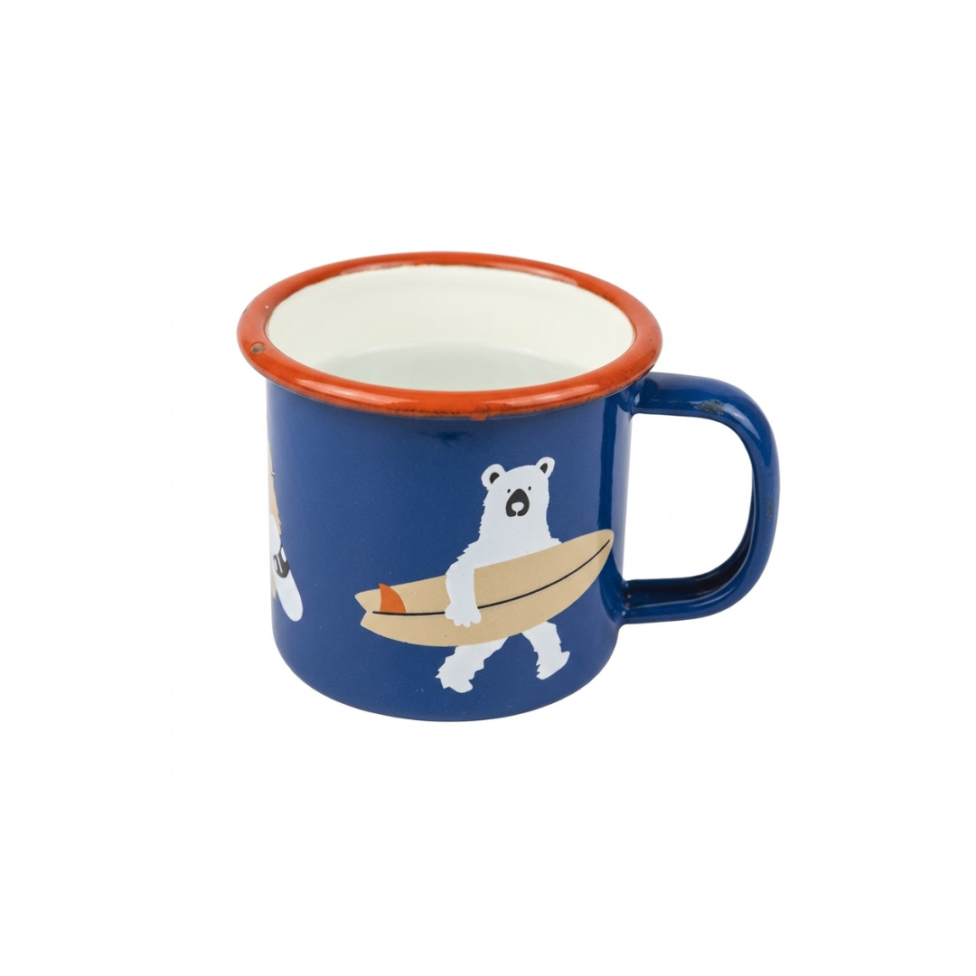 Emaille Kleine Emaille Tasse Boardriding Bears