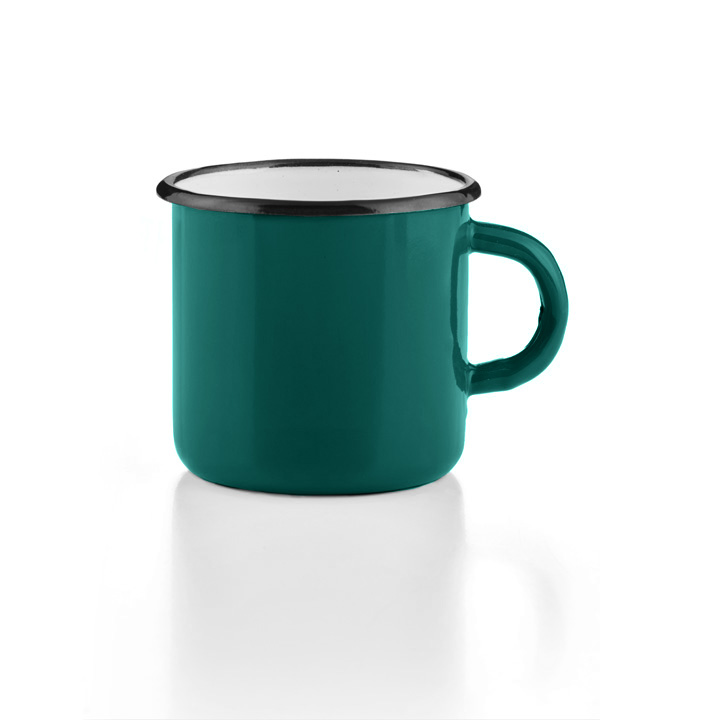 Emaille Tasse Becher petrol Emaiilebecher