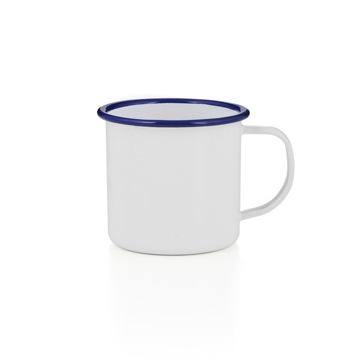 Emaille Tasse Becher weiß