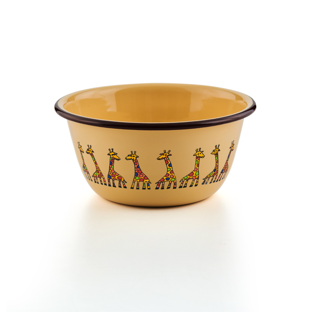 Kinderschüssel 16cm gelb hoch Giraffe