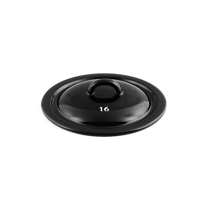 Riess Emaille Deckel schwarz 16cm Riesen & Zwerge