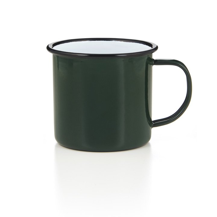 Emaille Tasse Bescher 400ml grün