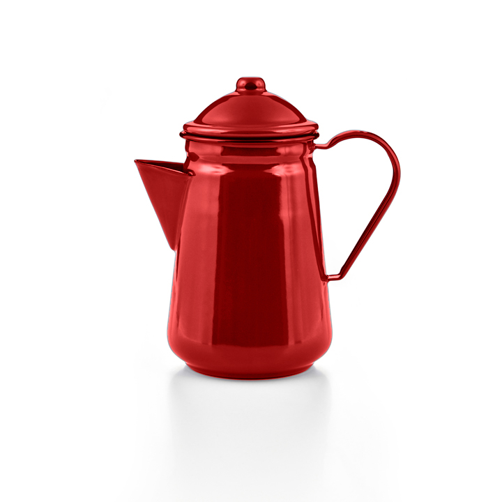 Emaille Kaffeekanne rot