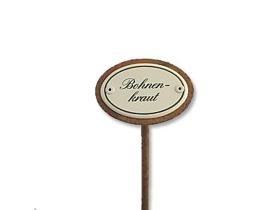 Emaille Kräuterstecker Kräuterschild Bohnenkraut 
