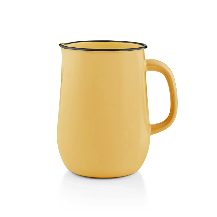 Emaille Wasserkanne, Wasserkrug, Krug, Vase Vanille Karaffe