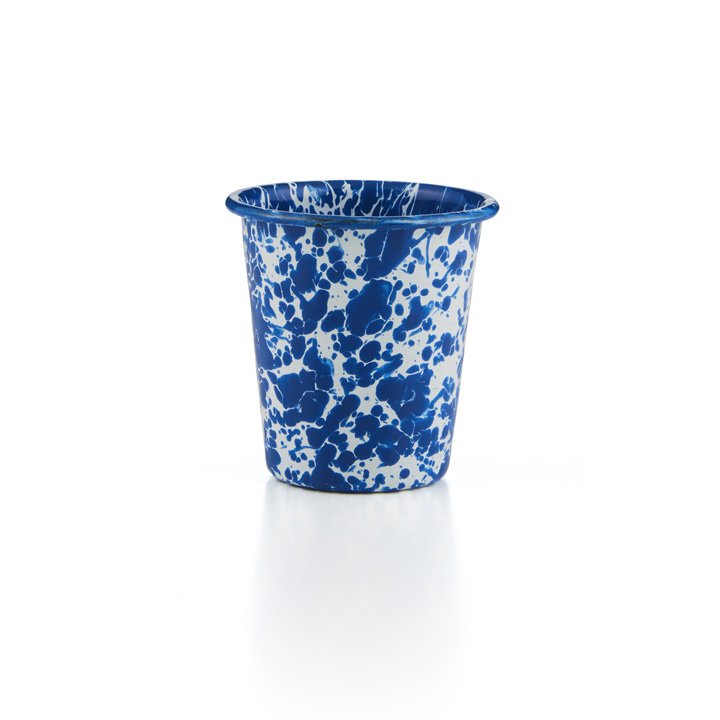 Crow Canyon Emaille Becher blauer Marmor 