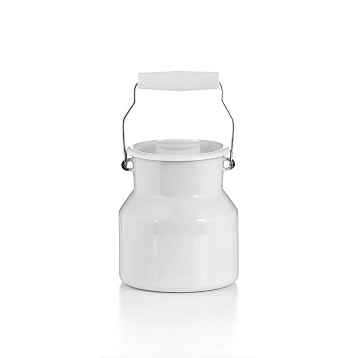 Emaille riess Milchkanne weiß 1 Liter