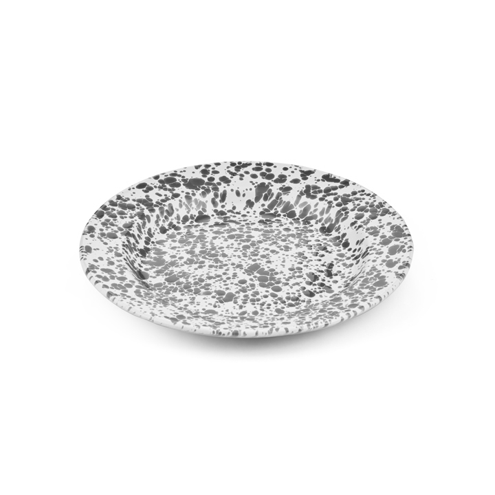 Crow Canyon Emaille Teller 26cm Marmor grau/weiß dinner plate