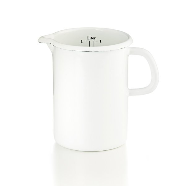 Riess Emaille Küchenmaß Litermaß 1 Liter weiß