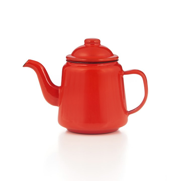 Falcon Emaille Teekanne rot